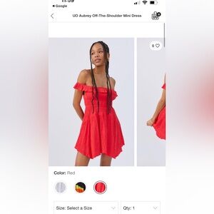 UO Aubrey Off-The-Shoulder Mini Dress